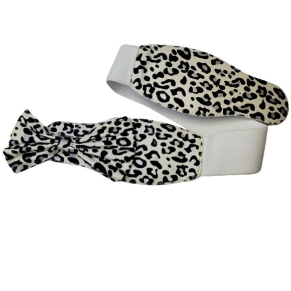 White and Black Animal Print Belt - NEW - Picture 1 of 7